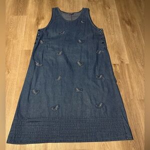 Vintage Jane Ashley Dress Women's Maxi Blue Denim Sleeveless